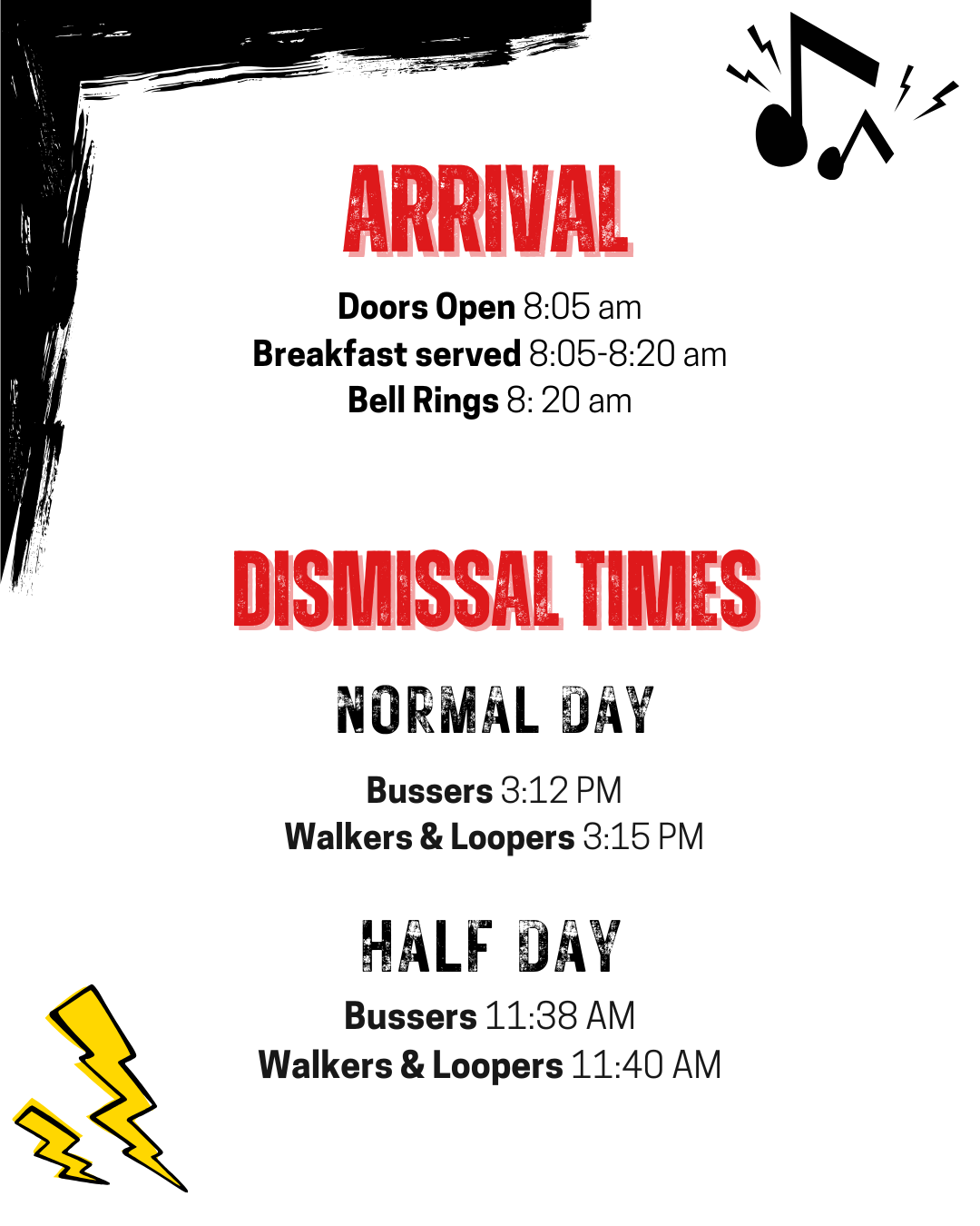 Arrival and Dismissal